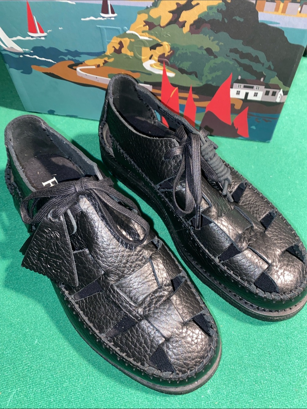 KITH CLARKS Black Men’s Leather Fisherman Lace-Up Shoes